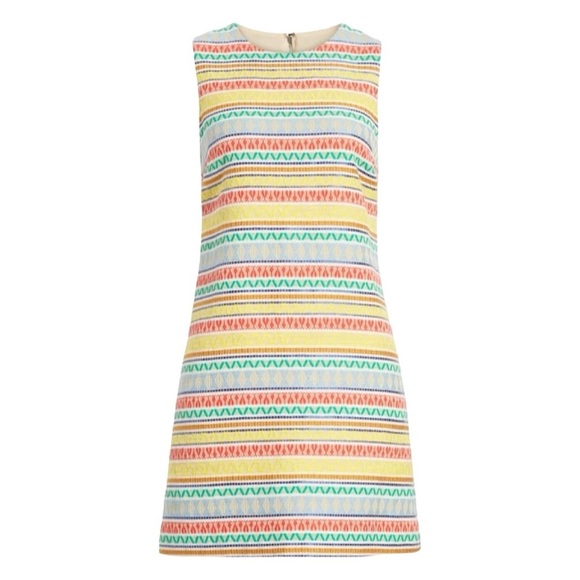ALICE + OLIVIA Coley Embroidered Striped Sheath Mini Dress - Picture 5 of 15